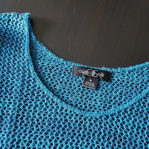 August Silk See-through Knit Mesh Tunic Sweater - Picture 7 of 10